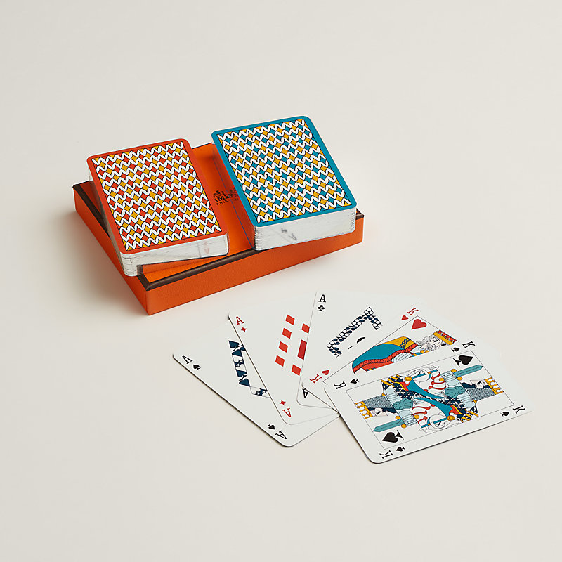 Set of 2 Habits de Cour bridge playing cards | Hermès Canada